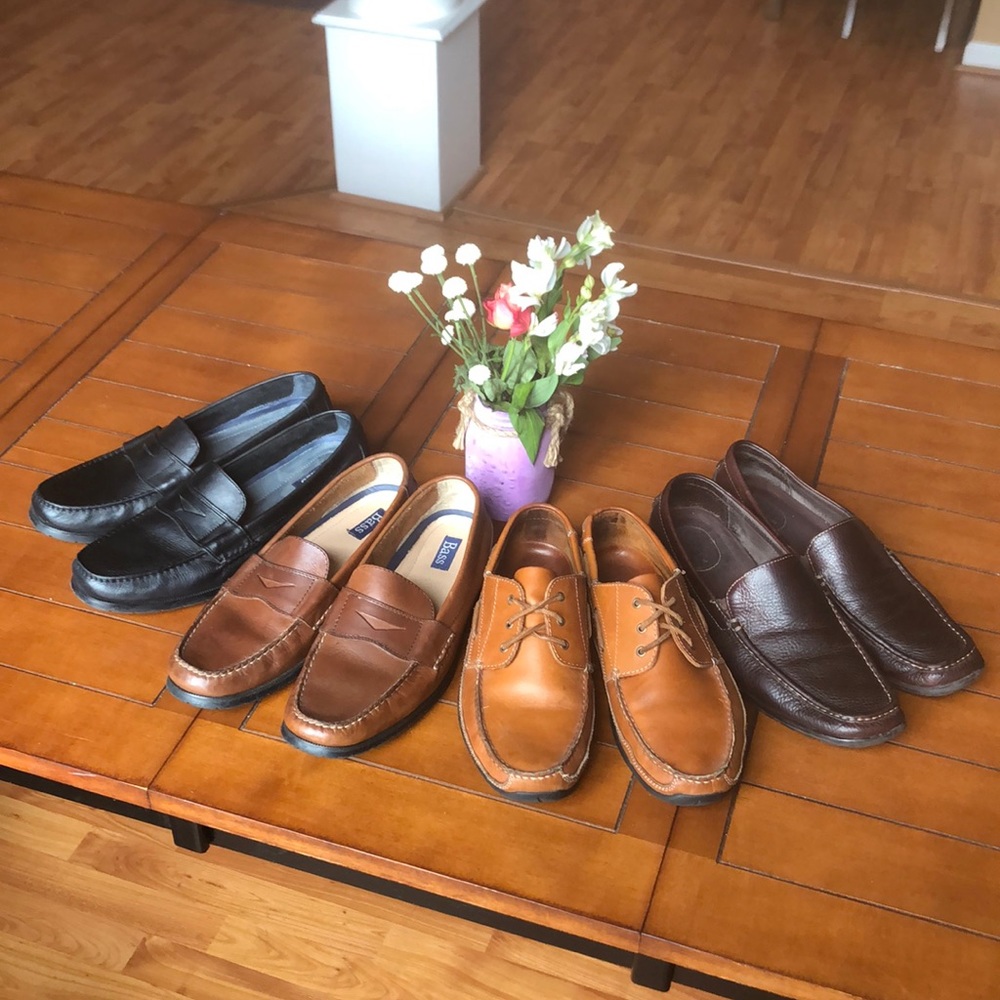 Men’s Leather Loafers, Sz.12, 4 Pair, Quality!